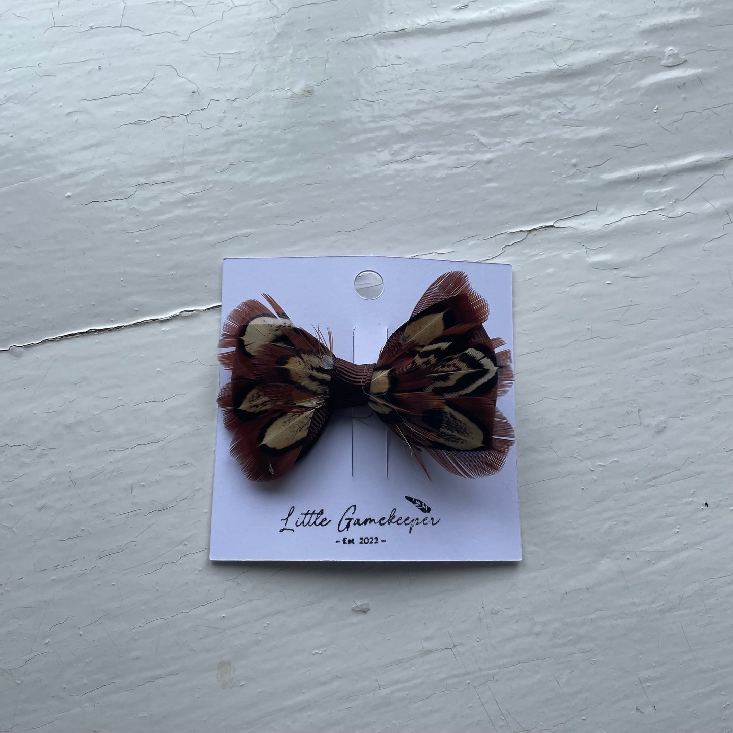 Feather hair bow clip